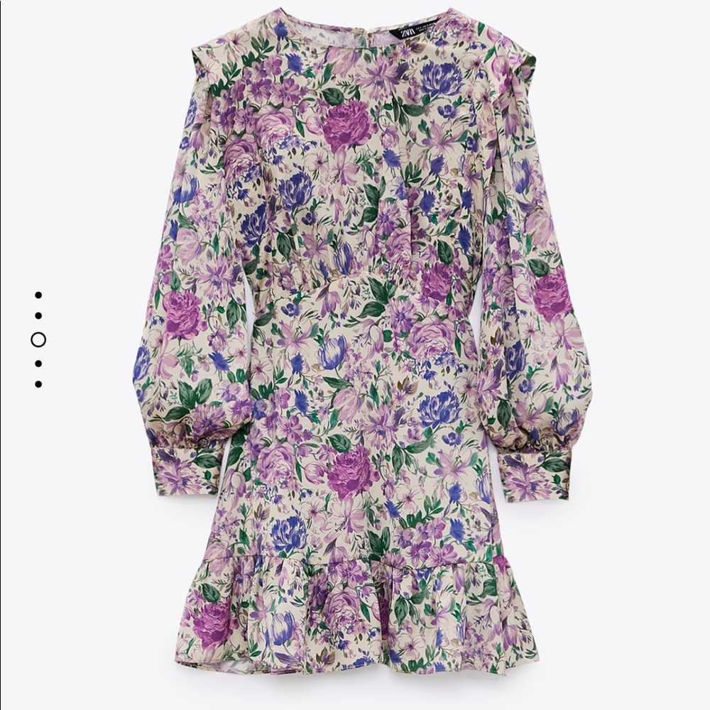 Zara Satin Effect Print Dress
